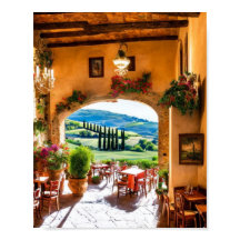 Restaurang i Toscana Wall Art Poster
