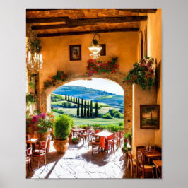 Restaurang i Toscana Wall Art Poster