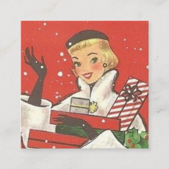 restaurang jul, Helgdag dam Fyrkantigt Visitkort (Framsida)