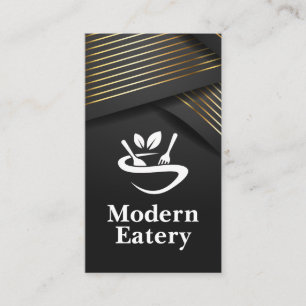 Restaurang-Logotyp   Guld Rand   Black Ribbon Visitkort