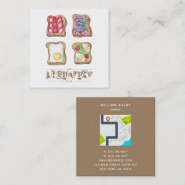 Restaurang logotyp Watercolor Food karta Fyrkantigt Visitkort