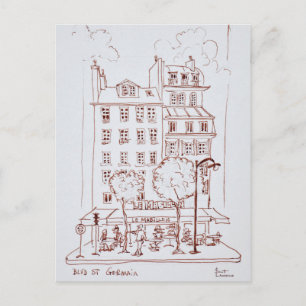 Restaurang på Boulevard Saint-Germain, Paris Vykort