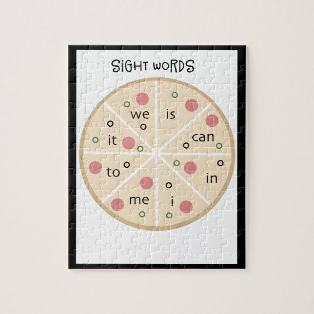 Restaurang Pizza Paj Sight Words Hemundervisning Pussel (Vertikal)