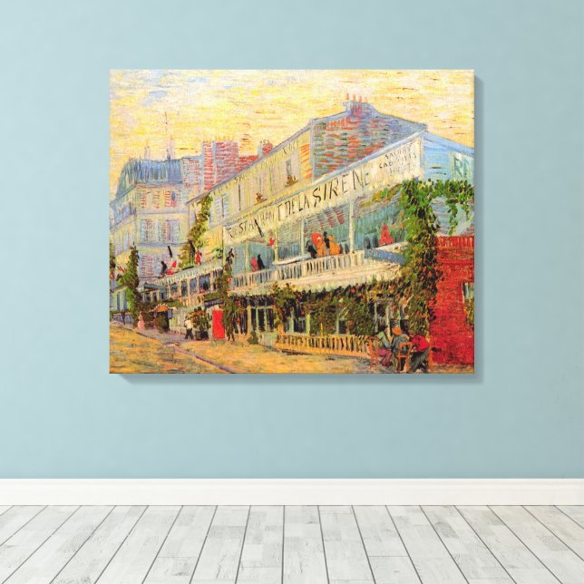 Restaurang Sirene, Asnières av Vincent van Gogh Canvastryck (Insitu (trägolv))