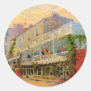 Restaurang Sirene, Asnières av Vincent van Gogh Runt Klistermärke