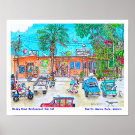 Restaurangant lycklig poster