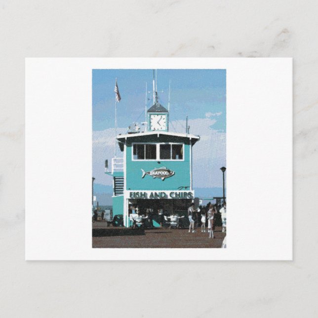 Restaurangen Teckning i Fiske och Chip Vykort (Framsida)