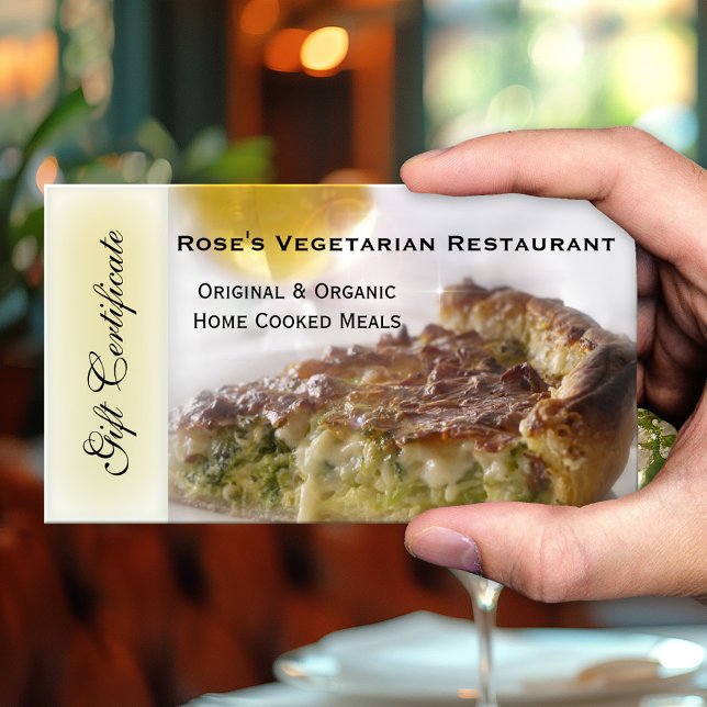 Restauranger eller gift-intyg rabattkort (Gift certificate for a vegetarian or vegan restaurant featuring your custom photo)