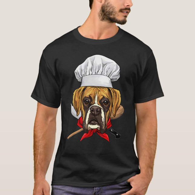 Restauranger German Boxer Chef Cook Kitchen Cookin T Shirt (Framsida)