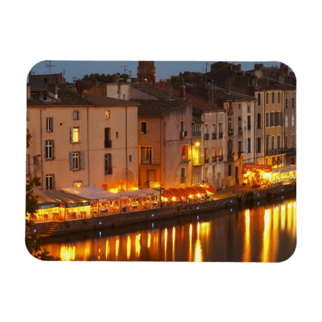 Restauranger längs floden l'Herault. L'Herault Magnet (Horisontell)