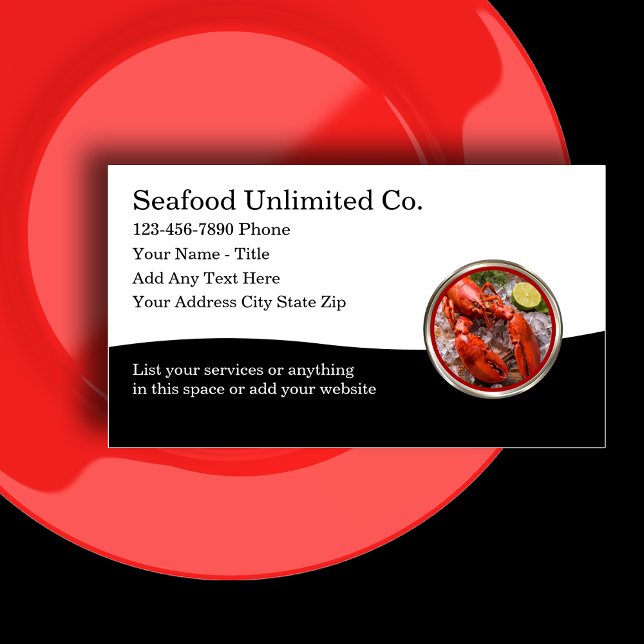 Restauranger och distributör av ladufisk visitkort (Seafood business cards by Custom Business Templates)