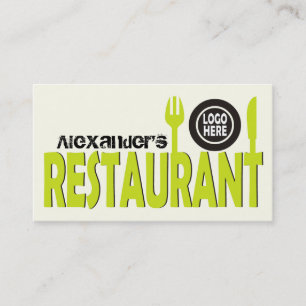 Restauranger, textknivar, svart kalklampa visitkort