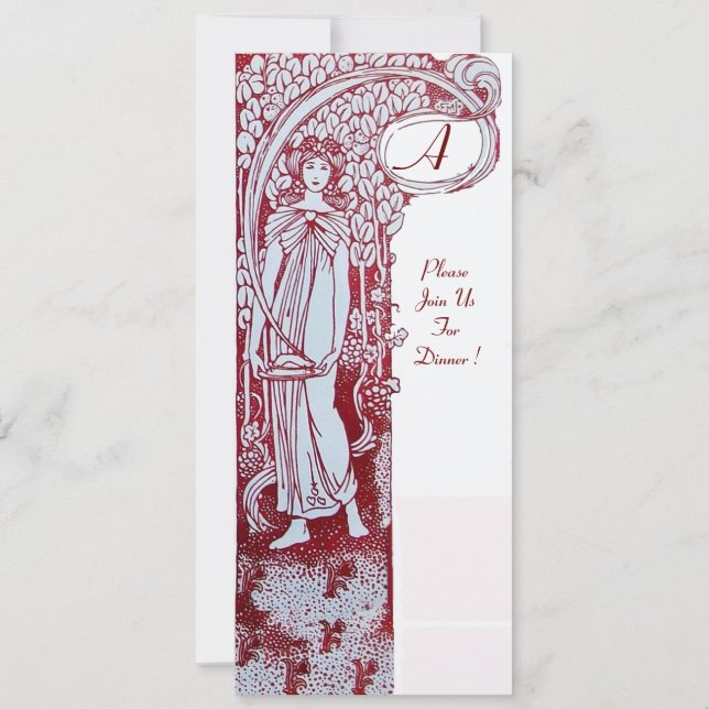 RESTAURANGMENY MONOGRAM ,middag, brunch Inbjudningar (Framsida)