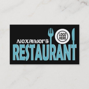 Restaurangplåt, svarta vita visitkort