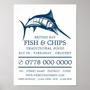 Restaurangreklam för fisk och Chip Poster