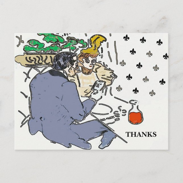 Restaurangscen Mobiltelefon, vykort (Framsida)