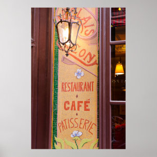Restaurangskylt, Paris, Frankrike Poster