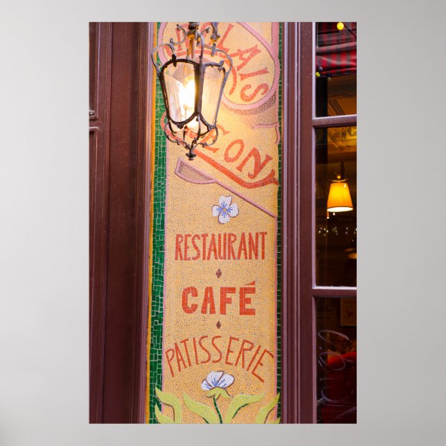 Restaurangskylt, Paris, Frankrike Poster (Framsidan)
