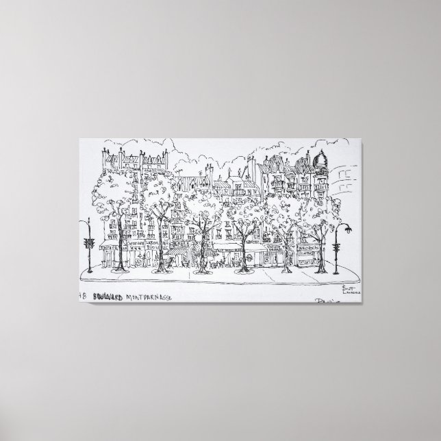 Restaurant Boulevard Montparnasse | Paris, Frankri Canvastryck (Framsida)