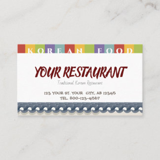Restaurant Business Card Korean Restaurant Visitkort