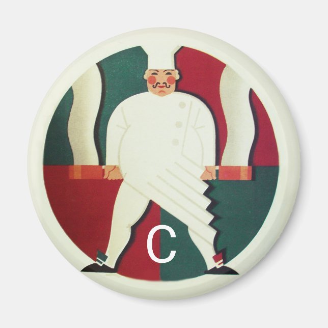 RESTAURANT CHEF COOKING PARTY Culinary Monogram Magnet (Framsidan)