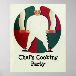 RESTAURANT CHEF COOKING PARTY Culinary Poster