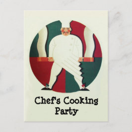 RESTAURANT CHEF'S COOKING PARTY Culinary Recipe Inbjudan Vykort