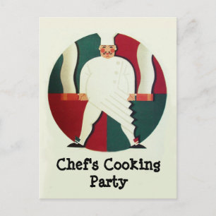 RESTAURANT CHEF'S COOKING PARTY Culinary Recipe Inbjudan Vykort