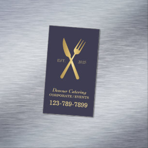 Restaurant Cutlery Chef Caterer Catering Services Magnetiska Visitkort