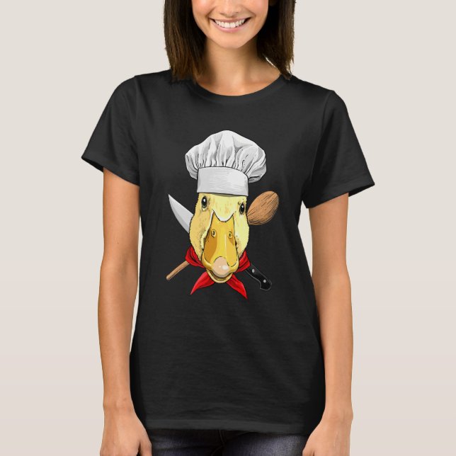 Restaurant Duck Chef Kitchen Cook Culinary Cooking T Shirt (Framsida)