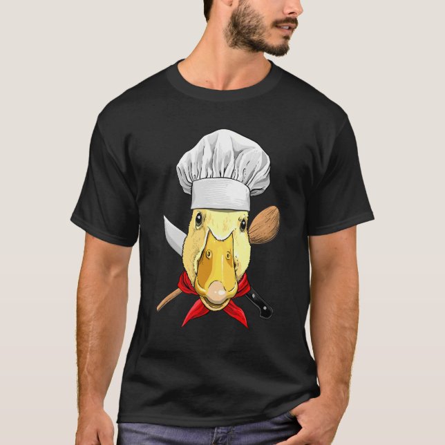 Restaurant Duck Chef Kitchen Cook Culinary Cooking T Shirt (Framsida)