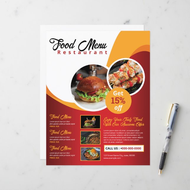 Restaurant Flyer / Food Menu Flyer (Fram/Back In Situ)