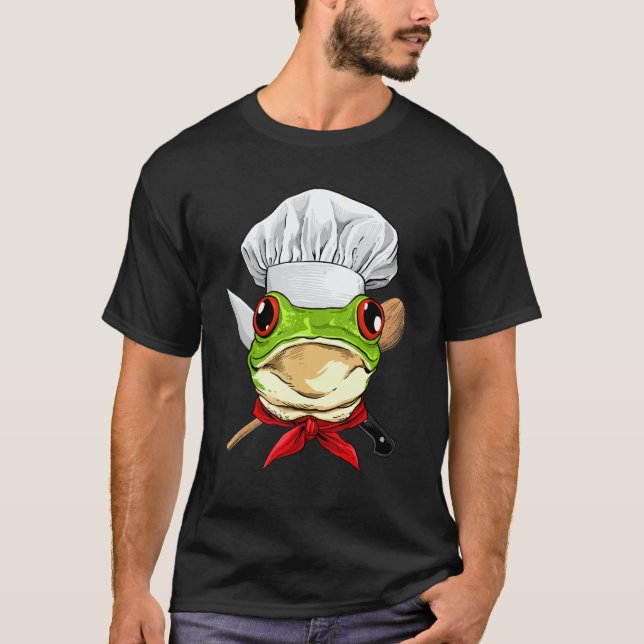 Restaurant Frog Chef Kitchen Cook Culinary Cooking T Shirt (Framsida)