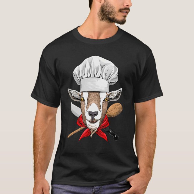 Restaurant Goat Chef Kitchen Cook Culinary Cooking T Shirt (Framsida)