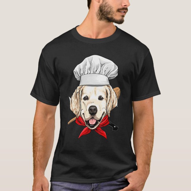 Restaurant Golden Retriever Chef Cook Dog Cooking T Shirt (Framsida)