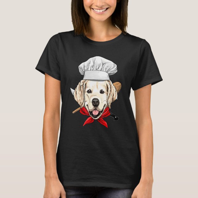 Restaurant Golden Retriever Chef Cook Dog Cooking T Shirt (Framsida)