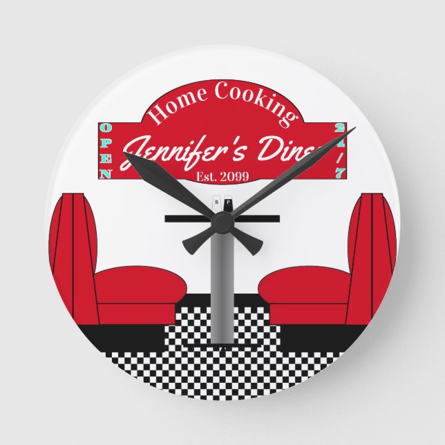 Restaurant Grill Chef Baker för Middag Rund Klocka (Framsida)