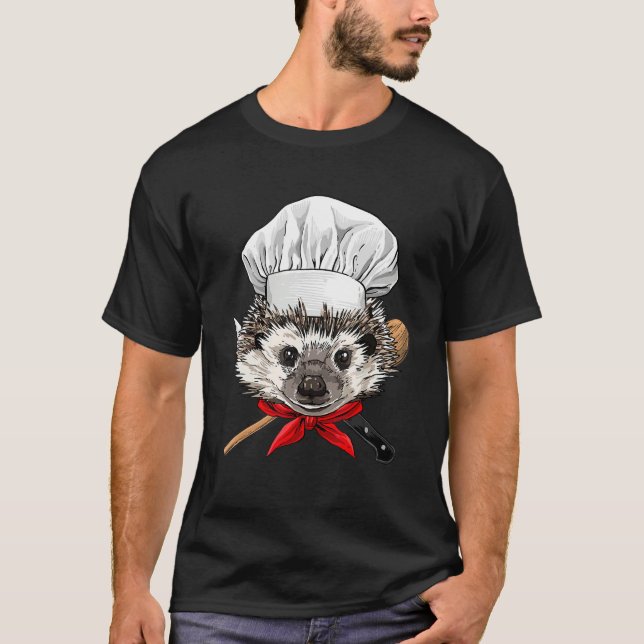 Restaurant Hedgehog Chef Kitchen Cook Culinary Coo T Shirt (Framsida)