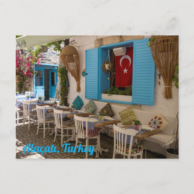 Restaurant i Alaçatı, Turkiet Vykort (Framsida)