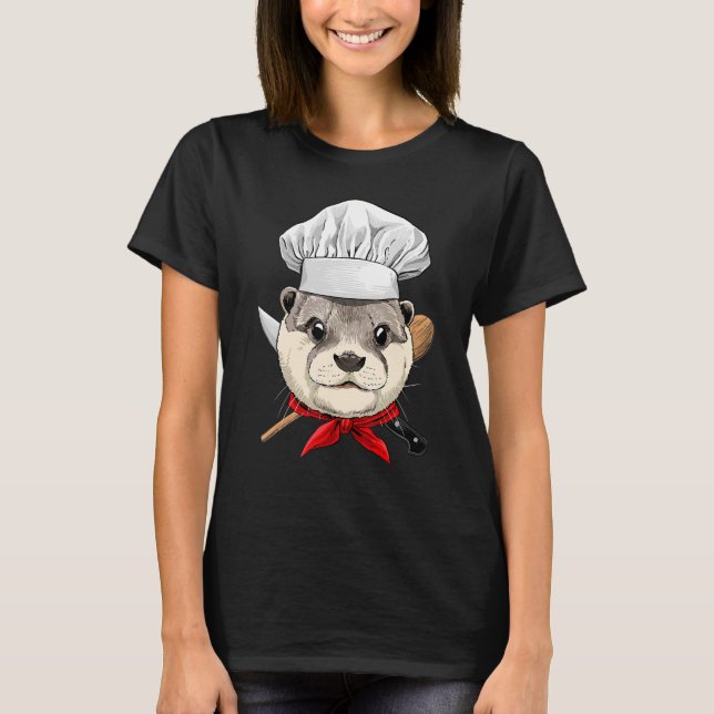 Restaurant Otter Chef Cook Culinary Kitchen Cookin T Shirt (Framsida)