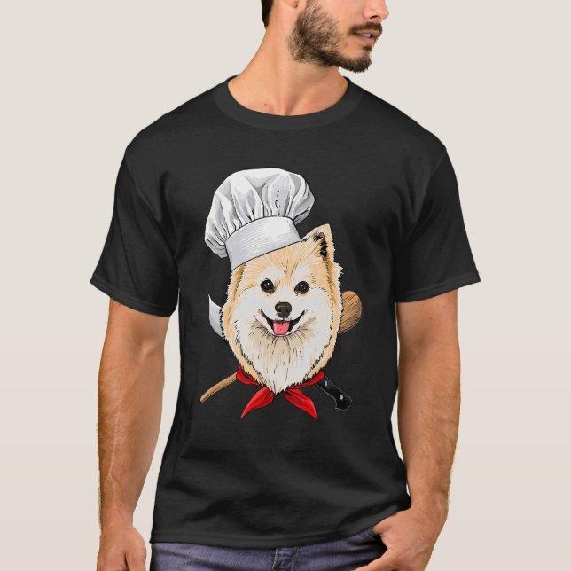 Restaurant Pommern Chef Cook Cooking Puppy Pet T Shirt (Framsida)