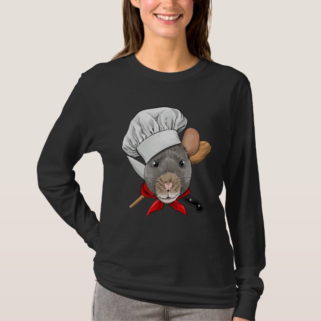 Restaurant Rat Chef Cook Culinary Kitchen Cooking T Shirt (Framsida)