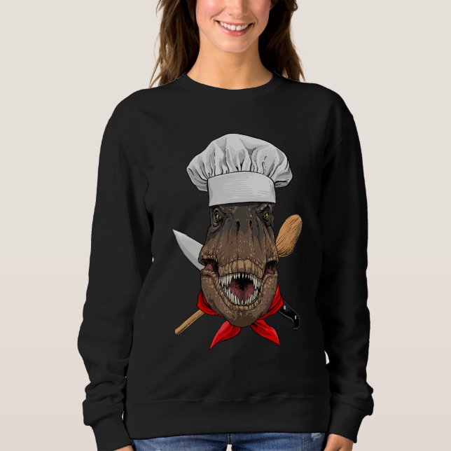 Restaurant Rex Chef Cook Kitchen Cooking  Dinosaur T Shirt (Framsida)