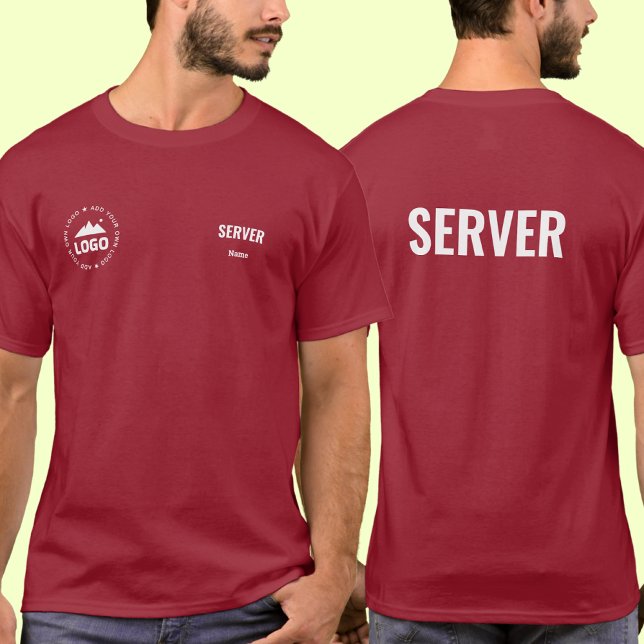 Restaurant Server T-Shirt Uniform Custom Name Logo (Skapare uppladdad)