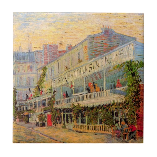 Restaurant Sirene, Asnières, Vincent van Gogh Kakelplatta (Framsidan)
