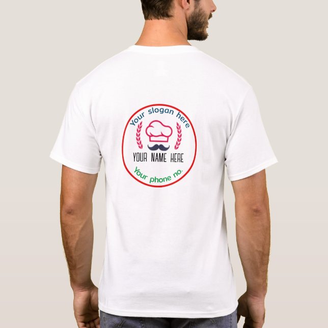 Restaurant T-Shirt med anpassad Logotyp (Baksida)