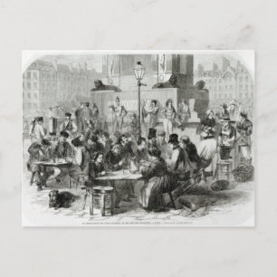 Restauranten på blötter vykort