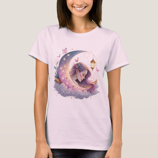 Resten är makt - Celestial Måne guddess gudinna T Shirt (Framsida)