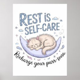 Resten är självbetjäning - Cute Sleeping Cat Desig Poster