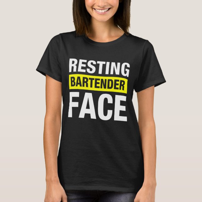 Resten av Bartender Ansikte Bartending 2 T Shirt (Framsida)